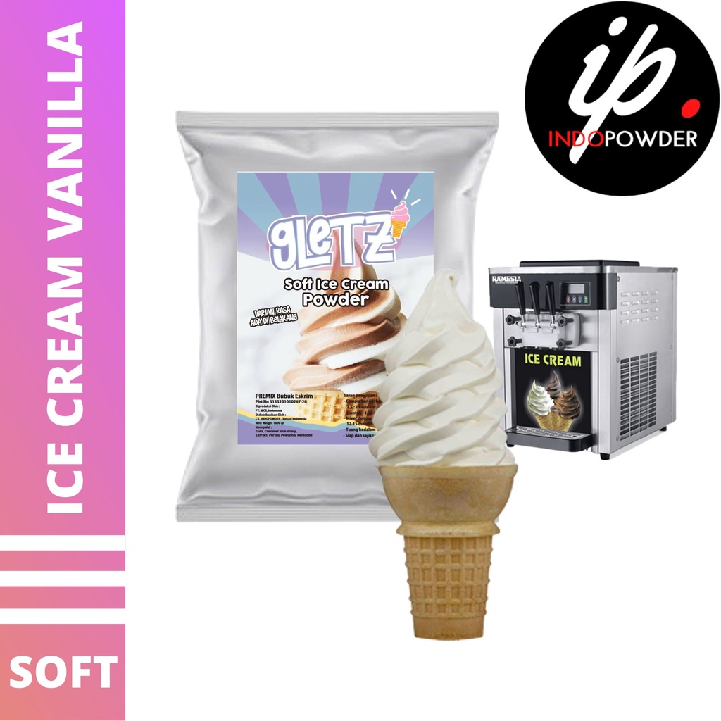 SOFT ICE CREAM VANILLA 1Kg I Bubuk Es Krim VANILLA I Bubuk Es Cream 1Kg