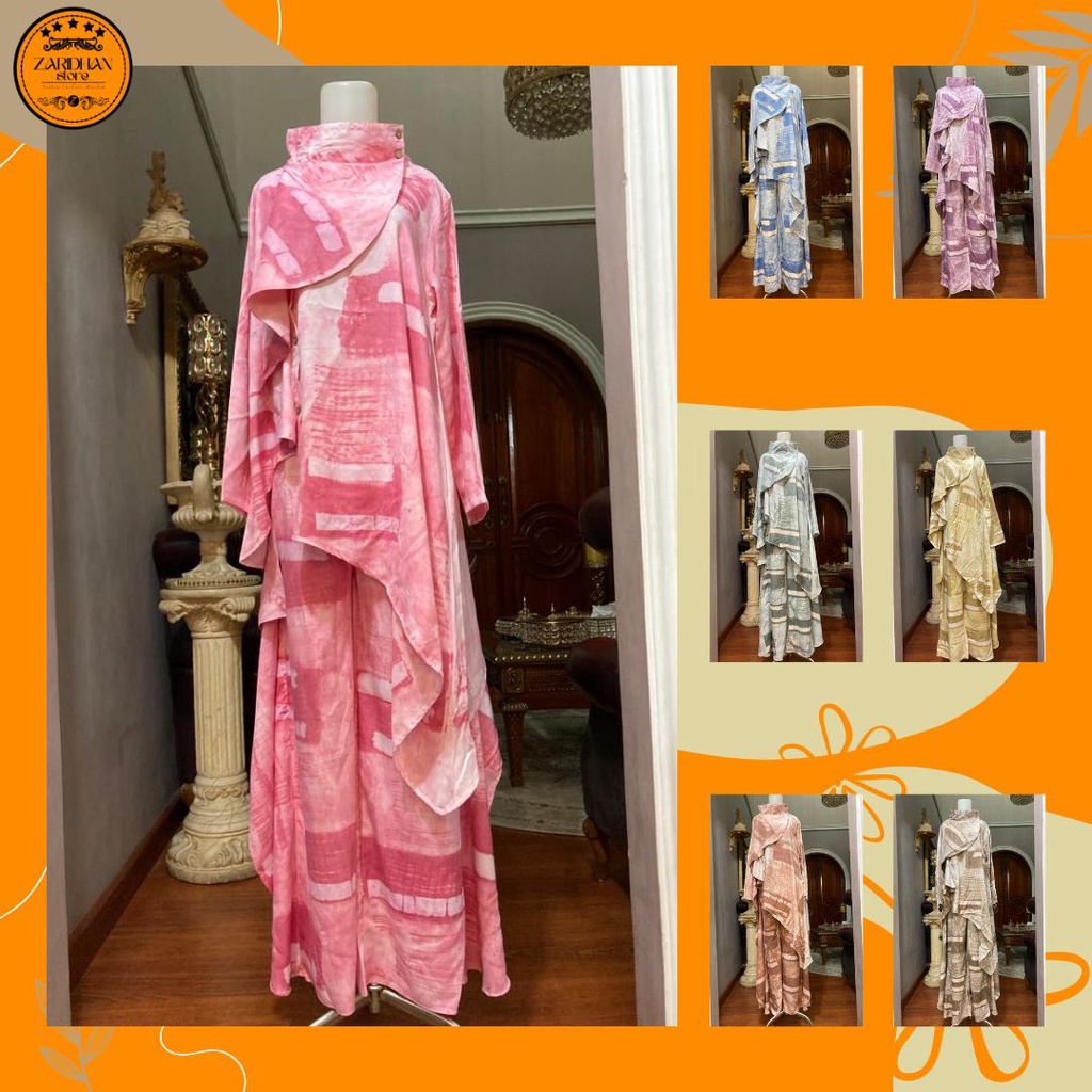 MS // SETELAN CELANA MIRABEL DIAN PELANGI KATUN TIEDYE BUSUI - ONE SET DRESS PESTA KONDANGAN MEWAH T