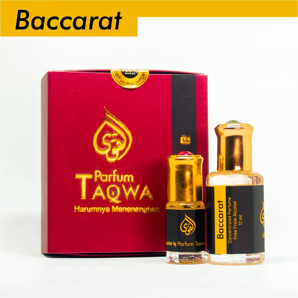 Parfum Taqwa Baccarat 12 ml [ Beli 1 Gratis 1 ] | Parfum Sholat Baccarat [ Non Alkohol ]