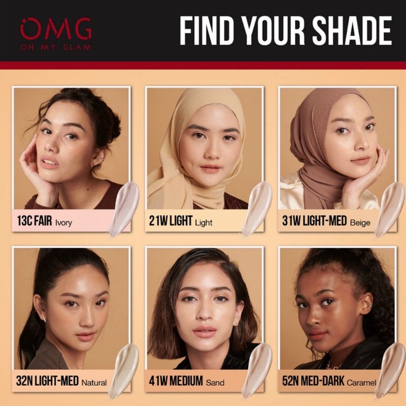 OMG OH MY GLAM Coverlast Liquid Foundation 25ml