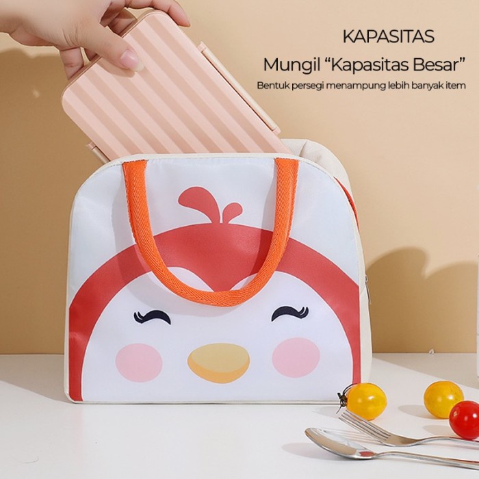 Tas Bekal Makanan Anak Cooler Bag Tahan Panas Animal Lunch Bag TBL03