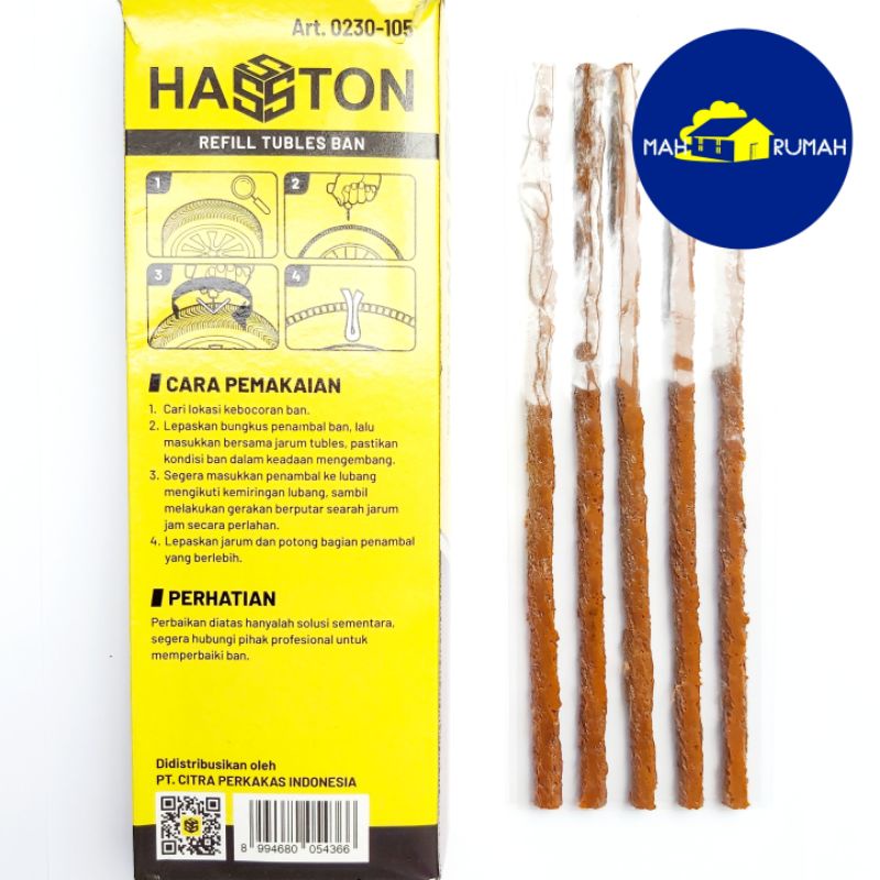 KARET TAMBAL BAN TUBLES Lem Cacing Refill Alat Tubeless 20cm - HASSTON PROHEX @1lembar=5biji