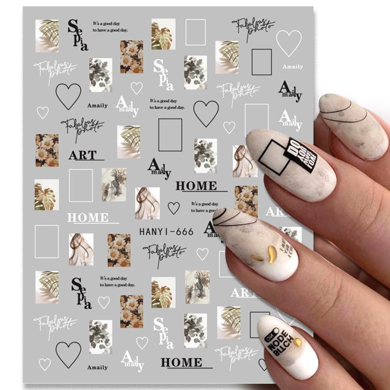 Stiker Kuku Holografik 3D Motif Bintang / Hati / Kupu-Kupu Warna Gold / Silver Untuk Dekorasi Nail Art DIY