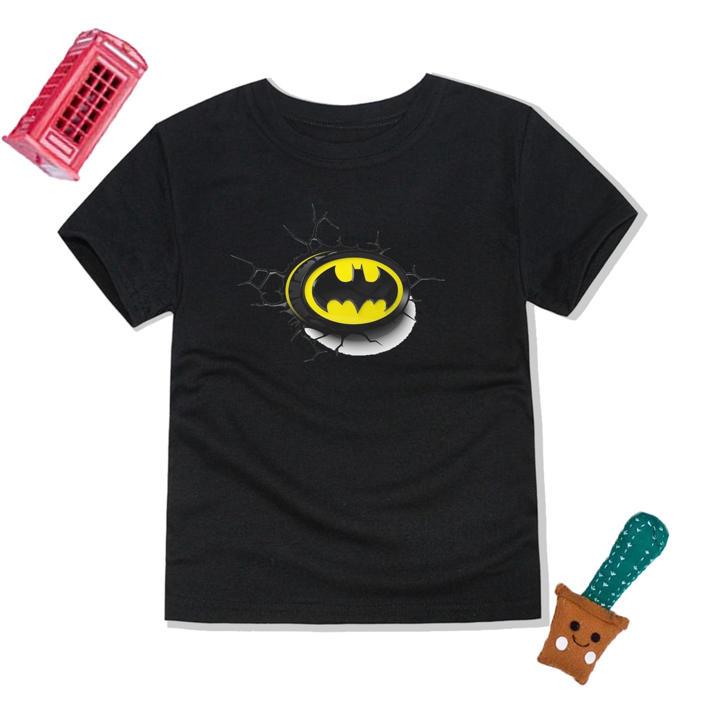 PVJ - Baju Kaos T Shirt Anak Laki Laki Katun Combed Motif Batman Premium