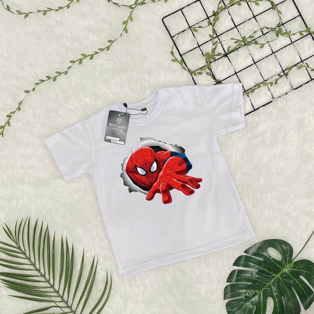 kaos atasan anak baju spiderman distro. T-SHIRT bahan lembut banget, usia 1-9 tahun | baju anak | kaos anak | atasan anak,