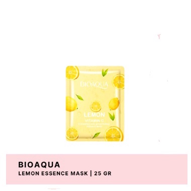 Bioaqua Lemon Vitamin C Hydrating And Brightening Essence Mask 25gr / Masker Wajah SACHET / Sheet Ma