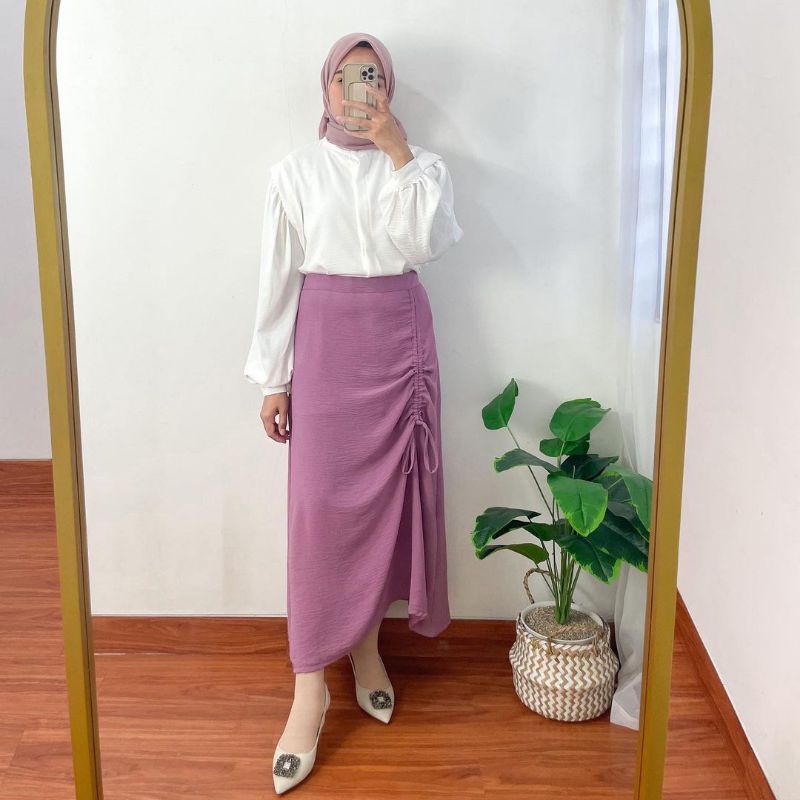 Ariana - Rok Serut Samping Jumbo Rok Crinkle Premium