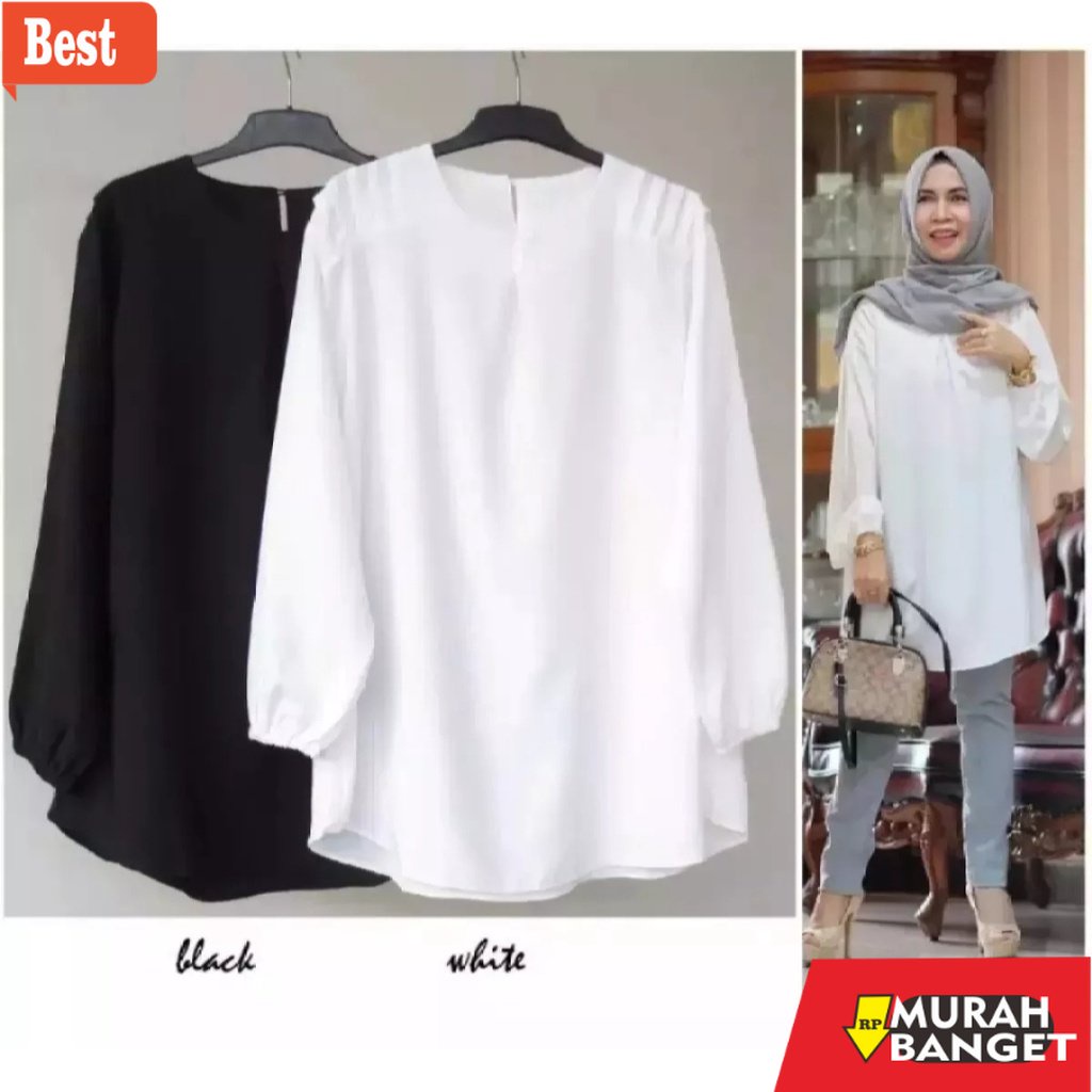atasan wanita terbaru 2022 ATASAN SALMA BLOUSE / JUMBO XXXL LD 130 CM / BAJU WANITA JUMBO / REMPEL B