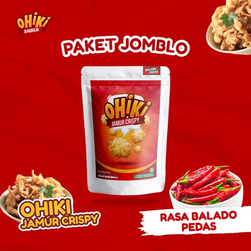 

oHiki Snack Paket Jomblo | Jamur Crispy Balado Pedas | Jamur Crispy Original