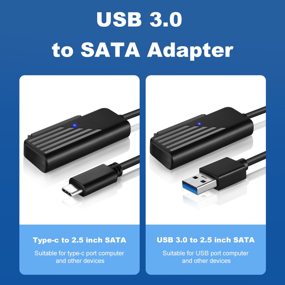 External HDD &amp; SSD SATA to USB Type-C &amp; USB 3.0 Hardisk 2.5 inch Kabel External hardisk cable  SATA to USB 3.0 Adapter Type C to SATA III Cable 5Gbps Data Transmission Cord For 2.5 Inch HDD SDD Hard Drive SATA 3 Adapter Onelesy Kabel Adaptor Hardisk USB