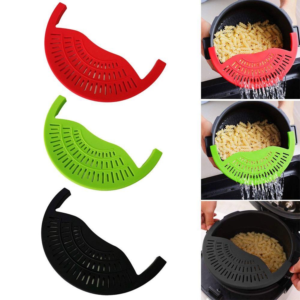 Top Saringan Dapur Silikon Filter Air Colander Drainer Draining Cairan Kelebihan