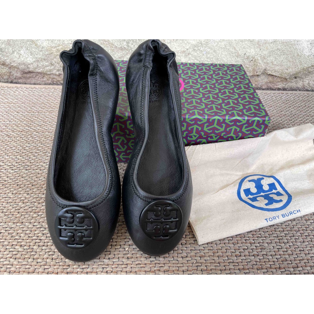 Sepatu Baru/New/Belum pernah dipakai Tory Burch Minnie Travel Mirror Warna Full Hitam/Black | Sepatu