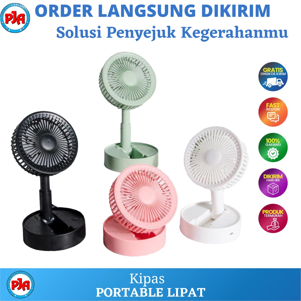 Kipas Angin Portable Genggam Fan Stand USB Mini Lipat Cas