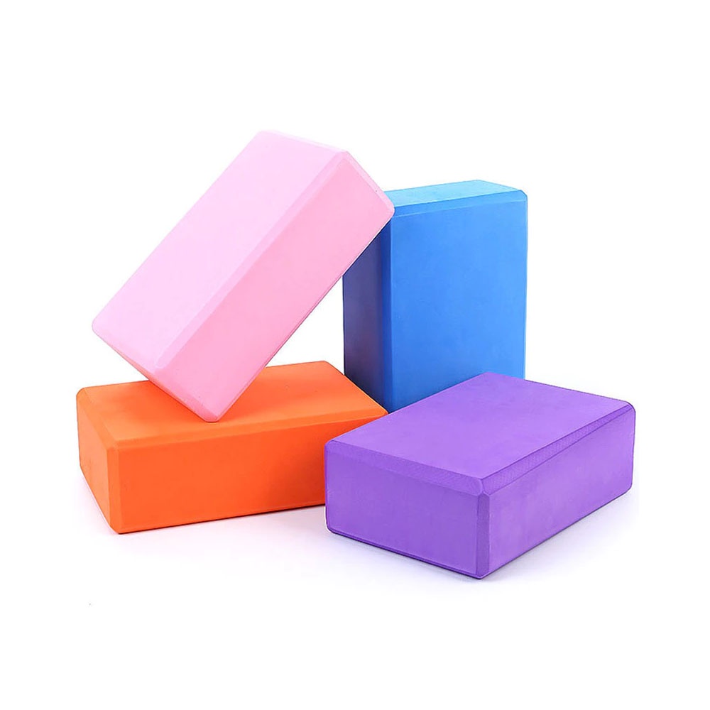 Foam Yoga Balok Yoga Brick Peralatan Yoga Blok Yoga Block Yoga Pilates Polos EVA PVC Alat Bantu Yoga Olahraga - Warna Acak