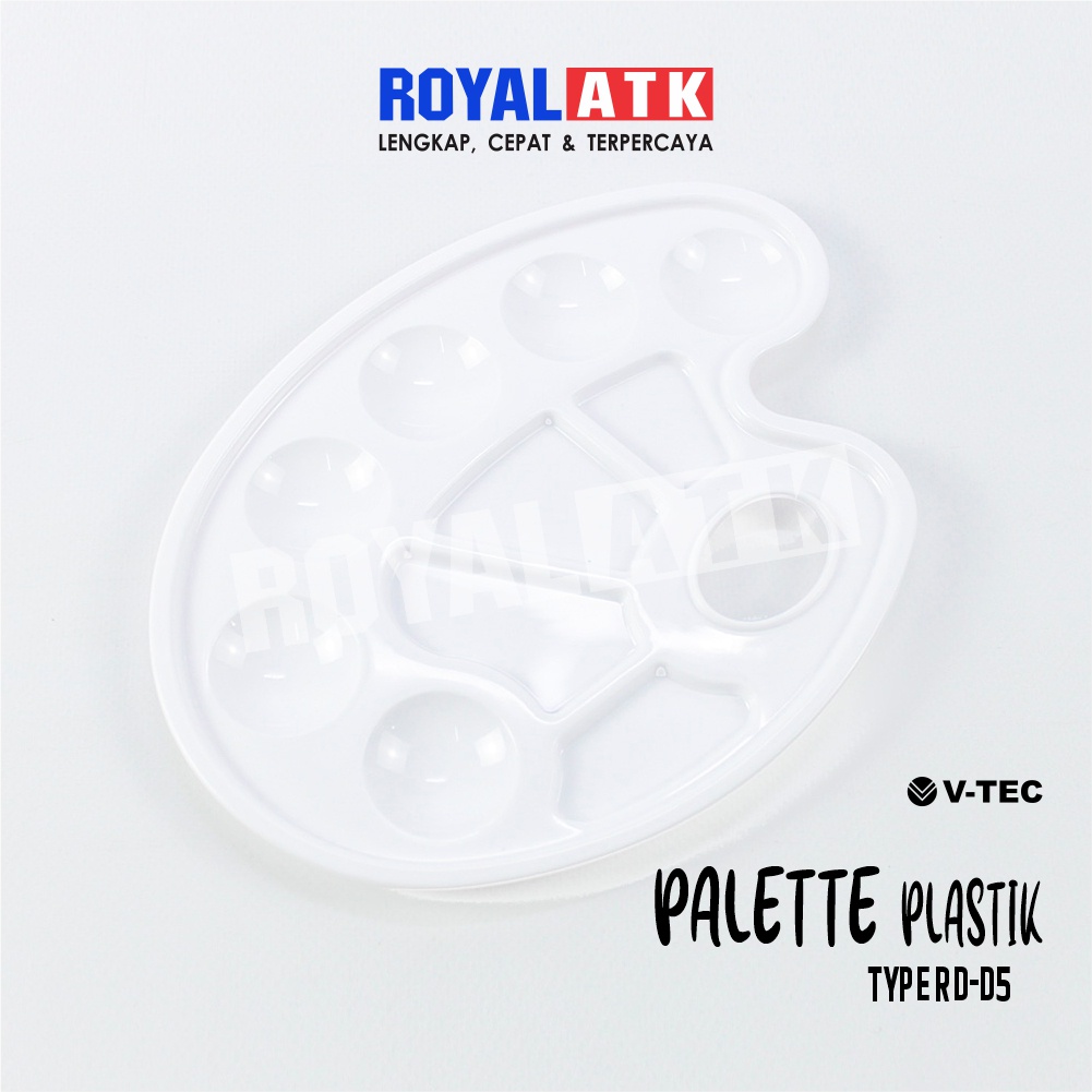 

Palet Lukis Plastik Oval 17x22cm V-tec Type RD-D5