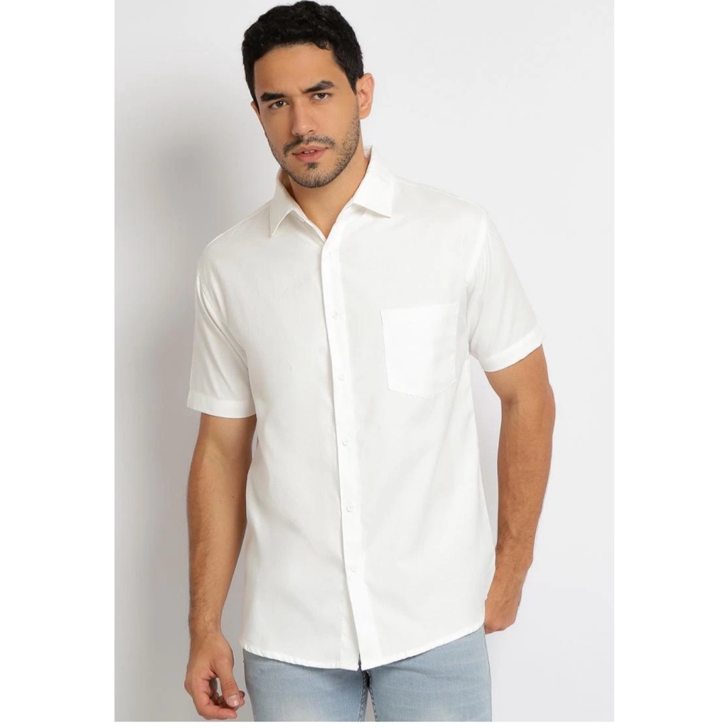 KEMEJA POLOS LENGAN PENDEK PREMIUM BRILL EIGHTY EIGHT Kemeja Pendek Kerah Pria Casual Polos H.M | Ka