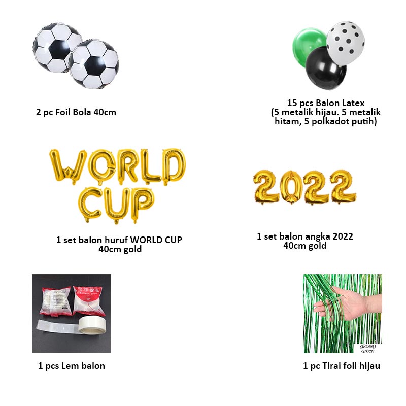 [PAKET] Dekorasi WORLD CUP SOCCER BALL Piala Dunia Bola