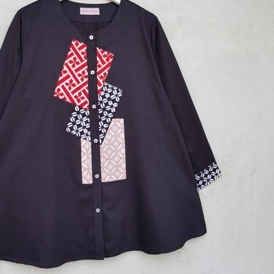 Batik atasan lucu dan unik A0515 Hitam - S-M