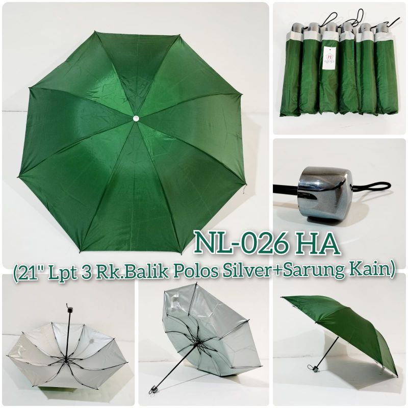Payung lipat 3 polos Nagoya