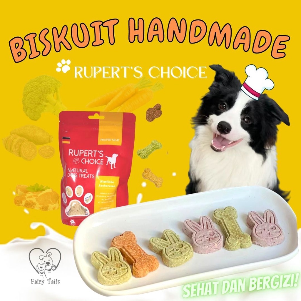 [016] Snack Anjing Rupert's Choice Biskuit Cookies Susu Kambing  Daging dan Sayur Segar Cemilan Sehat Anabul [Premium German Quality] Dog Calcium Treat