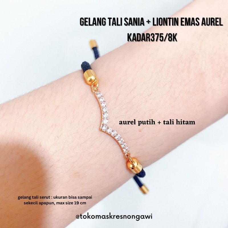 Liontin emas aurel kadar 375/8k + gelang tali sania