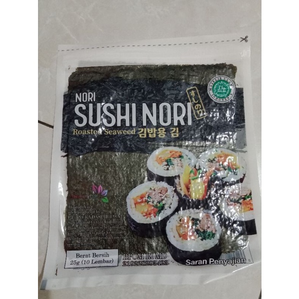 

Nori sushi seaweed Rumput Laut Panggang halal isi 10 lembar