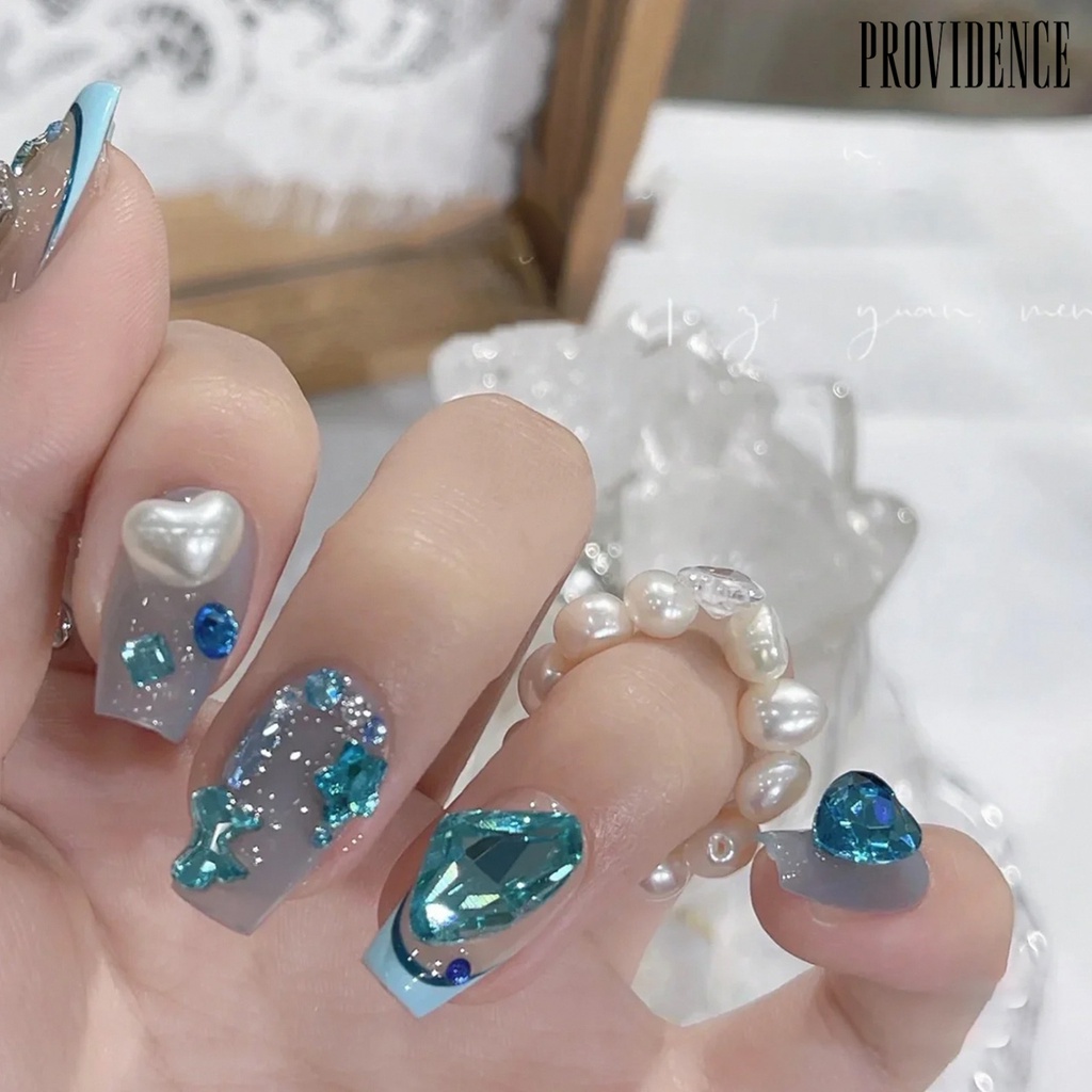 Providence Ornamen Berlian Imitasi 3D Bentuk Hati Asimetris Multi Ukuran Untuk Dekorasi Nail Art DIY