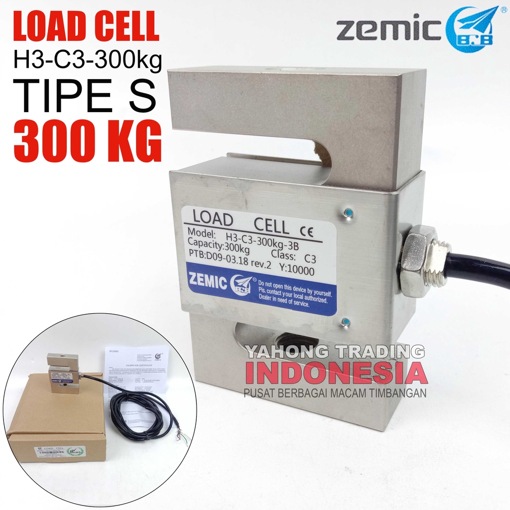 Load Cell ZEMIC H3 C3 300kg Tipe S Loadcell Sensor Berat Timbangan Digital