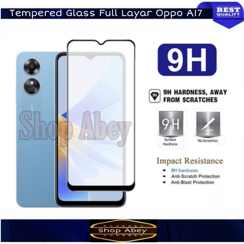 Promo Tempered Glass Layar Oppo A17 Anti Gores HP Oppo A17 Full Layar - NEW