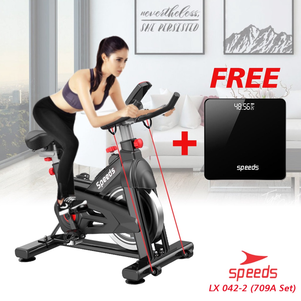SPEEDS Sport Spinning Bike Sepeda Statis Olahraga Alat Fitness Gym Elliptical 042-2 (709 A)