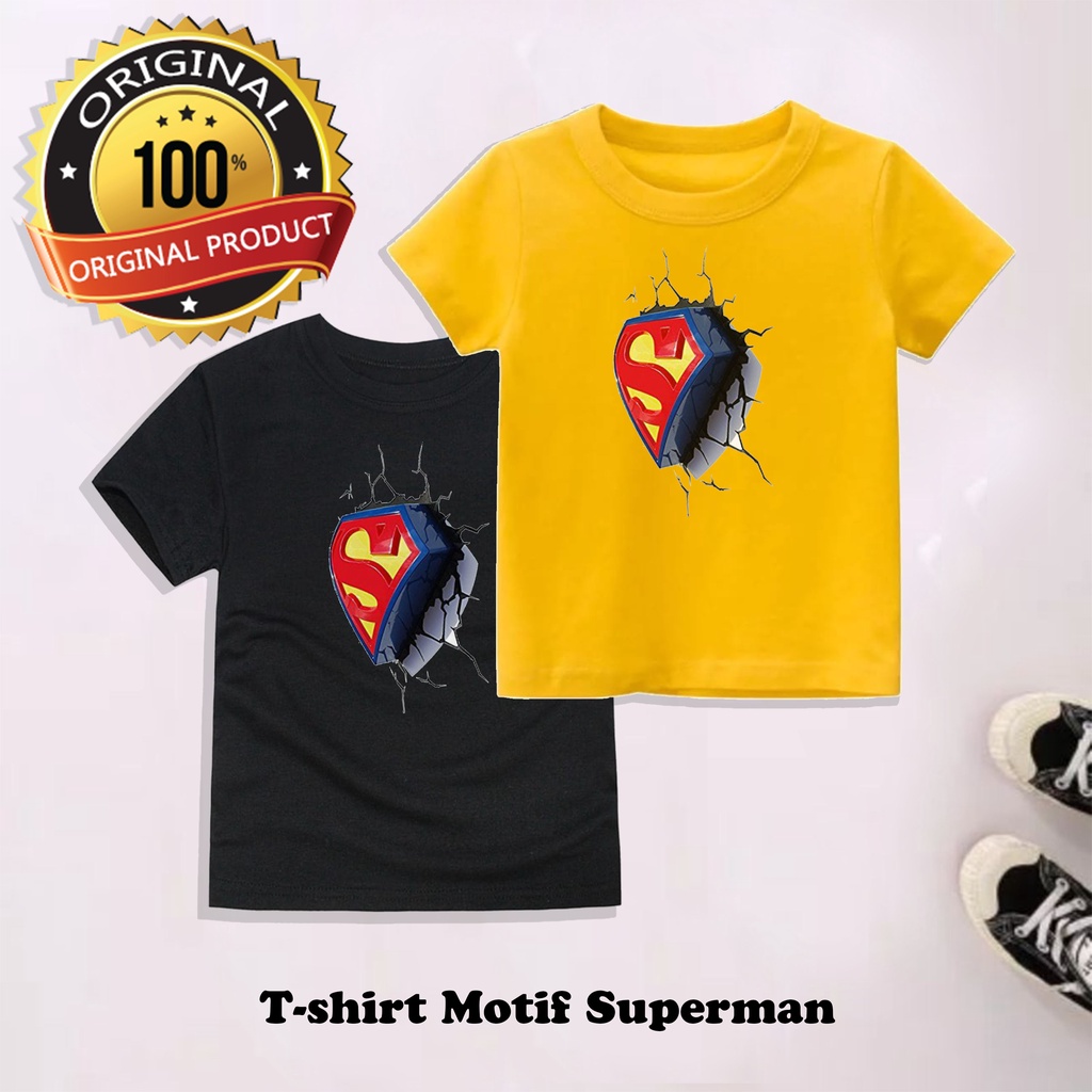 PVJ - Pakaian Anak Laki Laki Atasan Kaos karakter Logo Superman