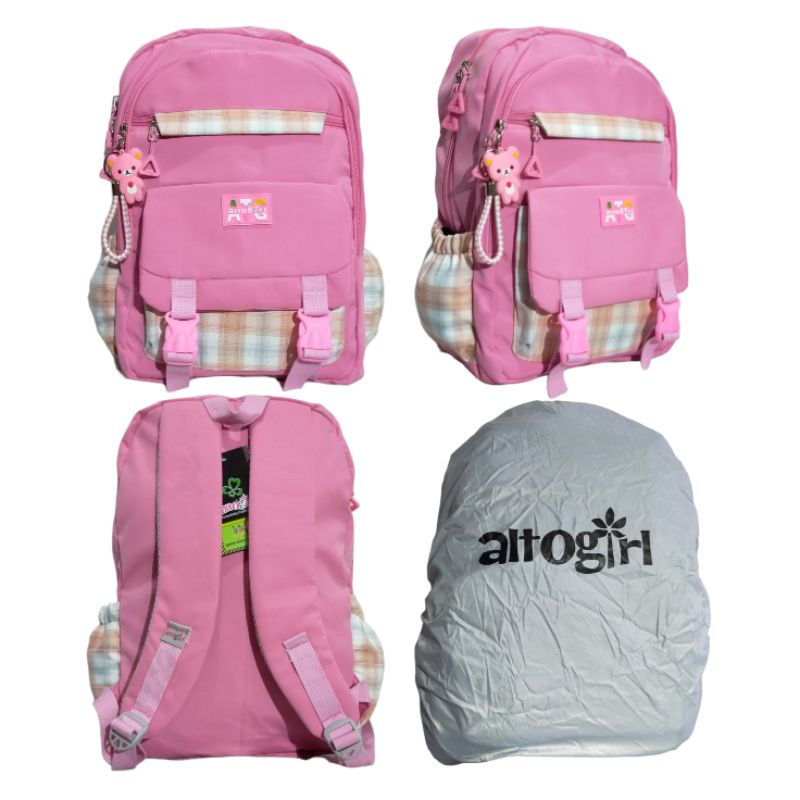 Tas ransel backpack anak perempuan alto girl free rain cover free gantungan kunci