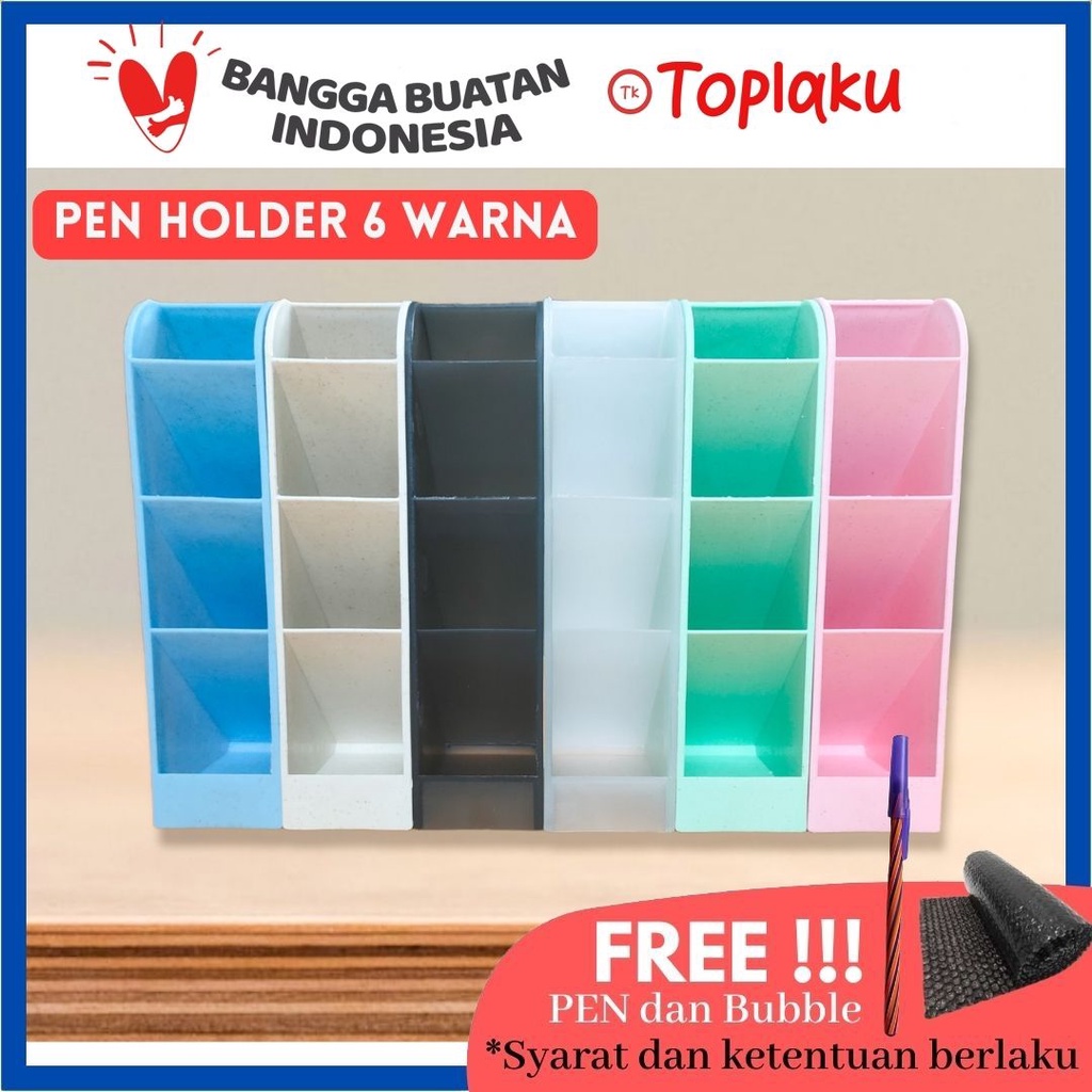 

Tempat Pensil Pulpen Alat Tulis Aesthetic Penyimpanan Bolpoin Sekolah Acrylic Organizer Lucu 4 Sekat