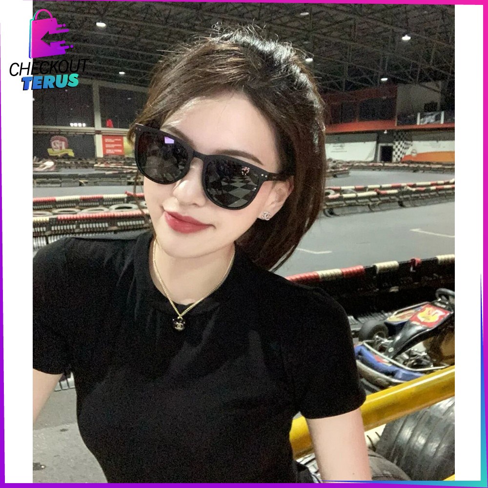 CT C662 Kacamata Hitam Wanita Korean Style Model Lipat Kaca Mata Pantai Sunglasses Anti-UV Wanita Pria Import Fashion