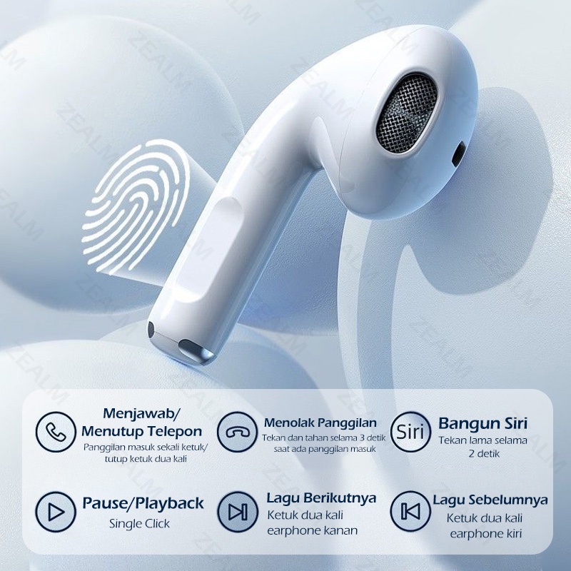 InPods Pro 4 Headset Bluetooth with Mic Smart Touch Earphone Bluetooth Wireless Earphone Nirkabel dengan Mic HiFi Stereo Henset Bloetooth Earphone Wireless