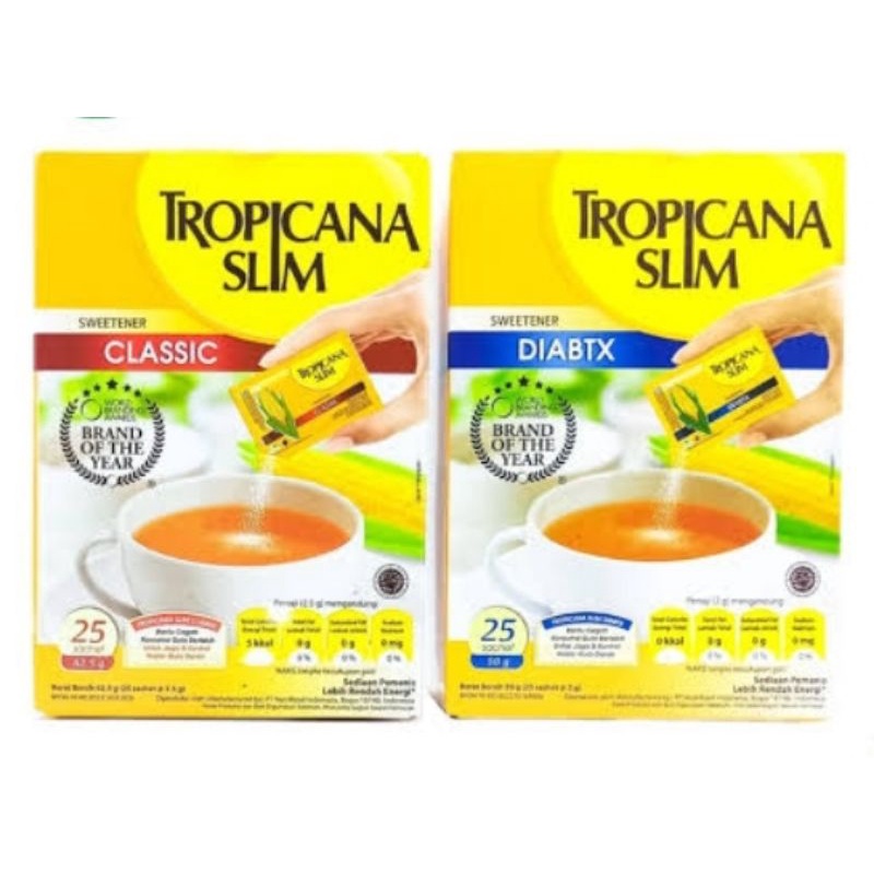 

Tropicana Slim Sweetener Pengganti Gula Classic / Diabtx 25's 50's