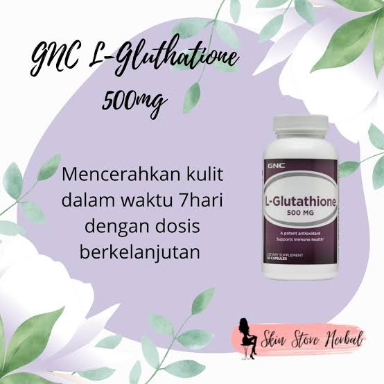 Suplemen Gnc glutathione L plus 500mg original obat pemutih kulit badan