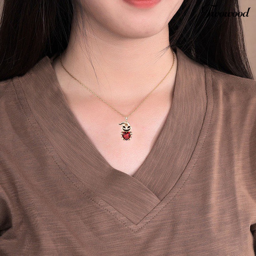 Kalung Rantai Leher Adjustable Bentuk Hati Aksen Berlian Imitasi Untuk Pria Dan Wanita