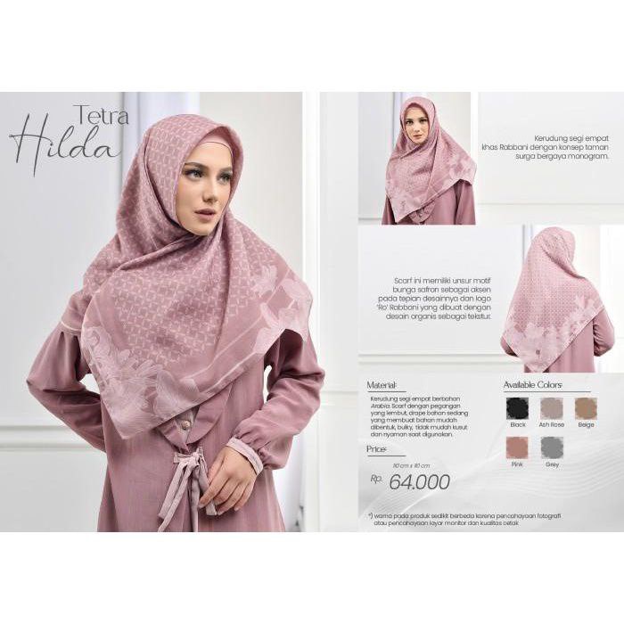RABBANI KERUDUNG Segiempat TETRA HILDA SCRAFT ori | Jilbab segi4 Motif Segi empat Rabani Terbaru