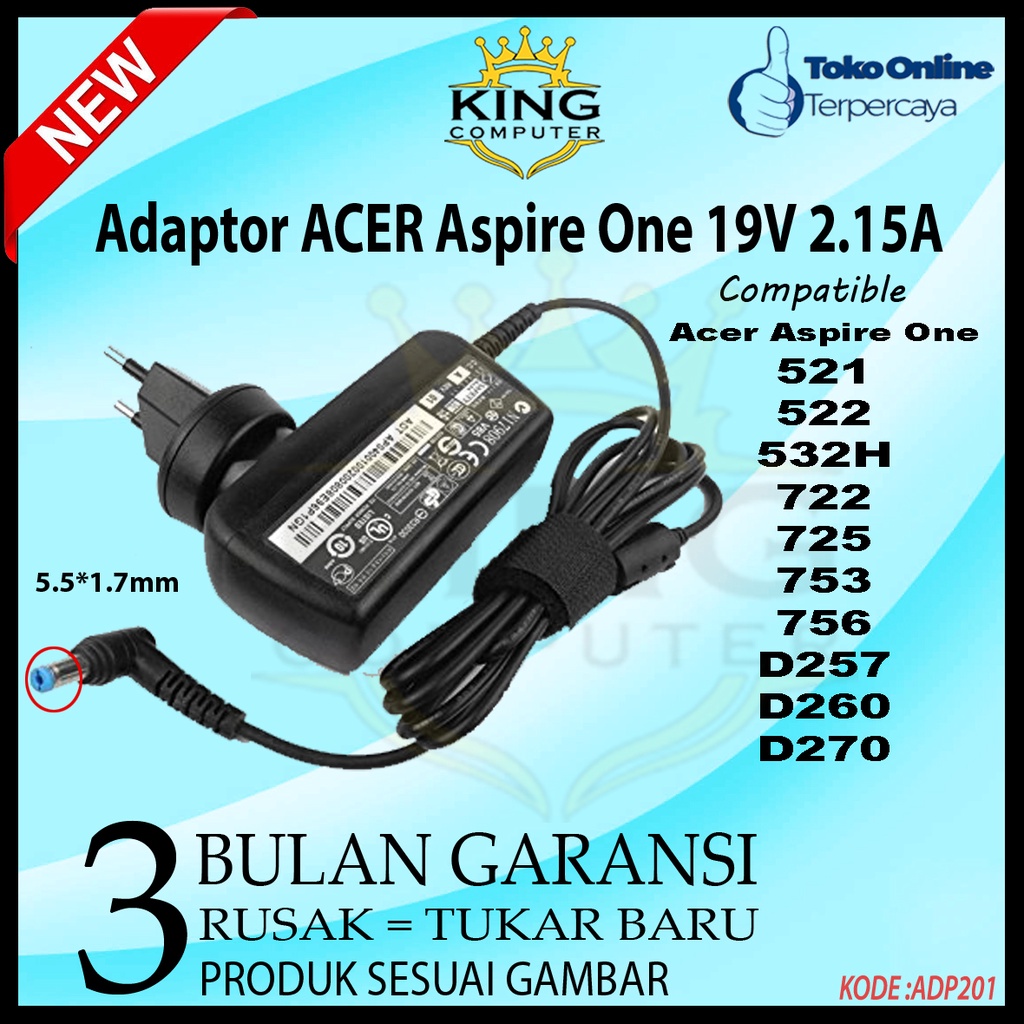 Adaptor Laptop Acer Aspire One 19V-2,15A 5,5mm-1,7mm Original