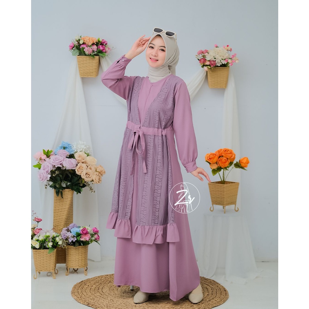 GAMIS ALEEMA ori ZR dress brokat terbaru ibu anak couple series pesta kondangan hajatan seragaman