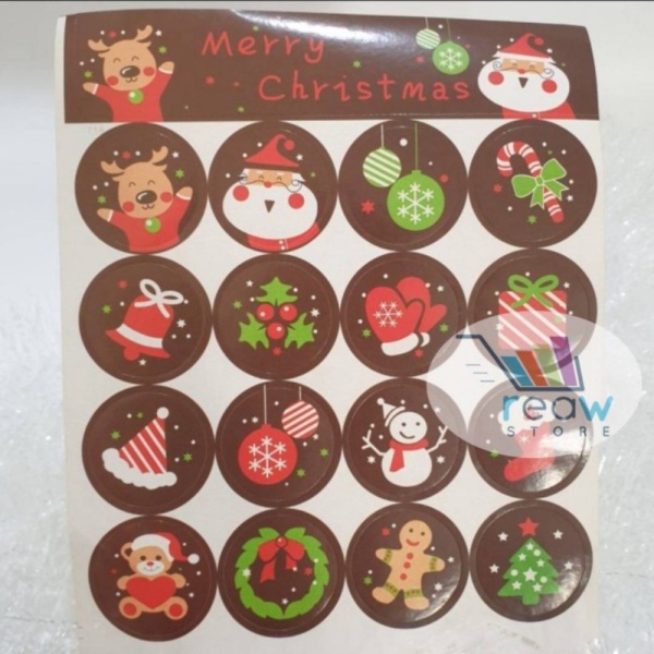 Dijual Cutting Sticker Tempelan Toples Kue Parcel Natal Per Lembar Berkualitas