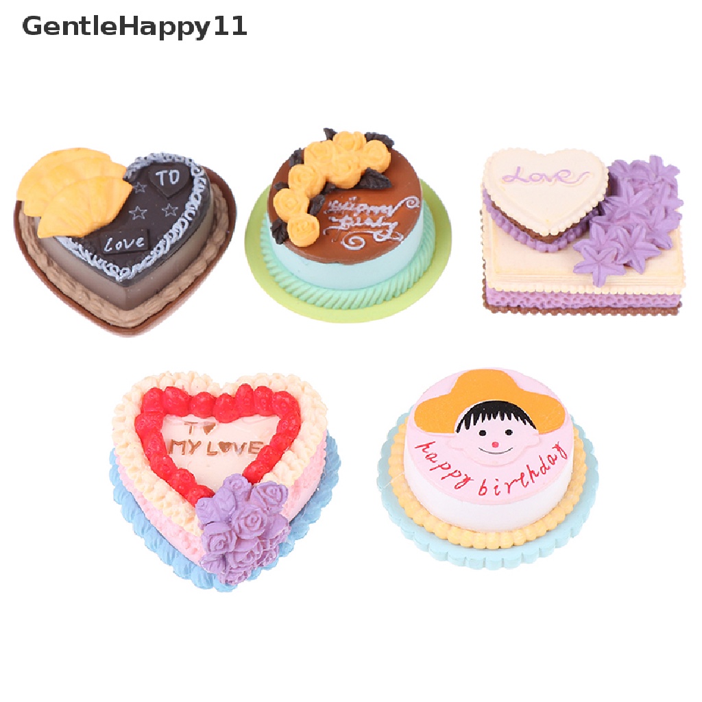 Gentlehappy Kue Ulang Tahun Model Simulasi Makanan Miniatur Patung Pretend play Mainan Dapur  Id