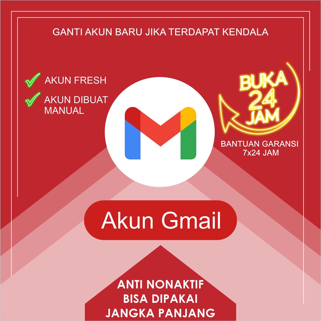 AKUN GMAIL FRESH TANPA VERIFIKASI BERGARANSI