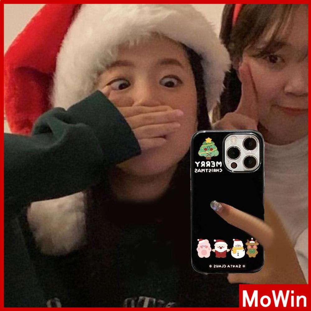For iPhone 14 Pro Max iPhone Case Glossy Black TPU Soft Case Shockproof Protection Camera Merry Christmas Tree Gift Compatible For iPhone 13 Pro max 12 Pro Max 11 xr xs 7Plus 7 8