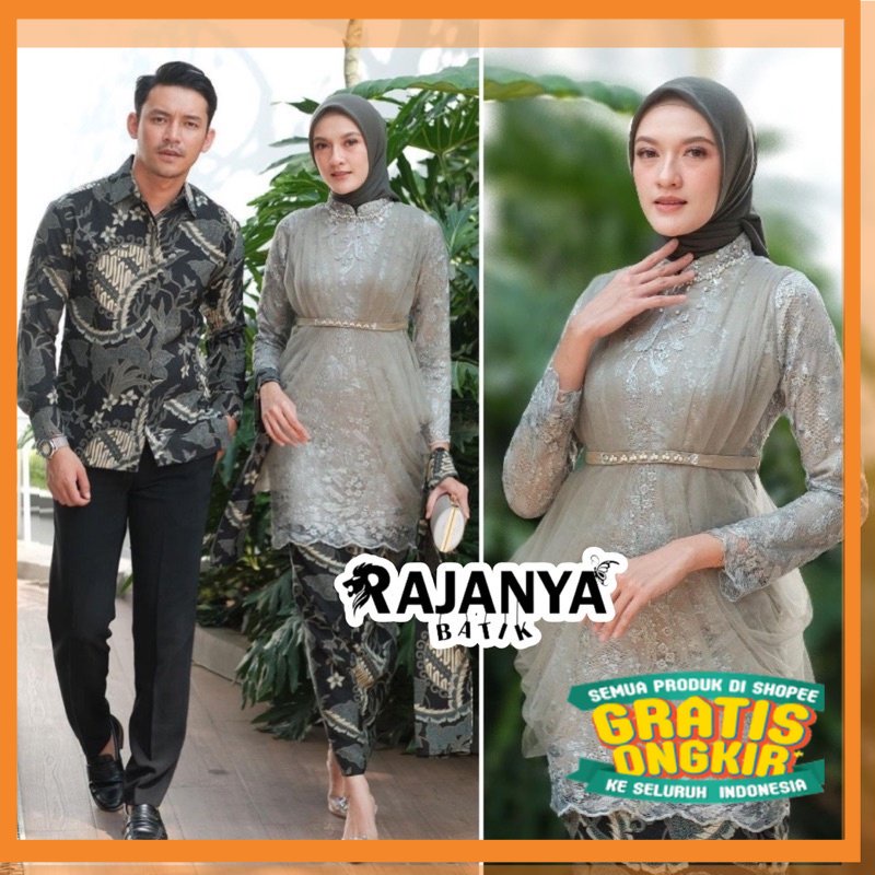 SPESIAL NATAL 2022 NEW Sett Couple Kebaya Batik Madina Outfit Wisuda Modern Baju Lamaran Pasangan Tu