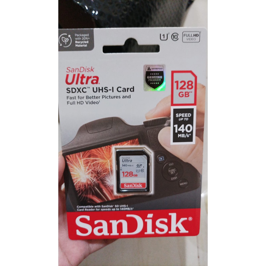 SanDisk Ultra SDXC UHS-I SD Card 64GB 128GB Class 10 up to 140MBps Original - Garansi Resmi