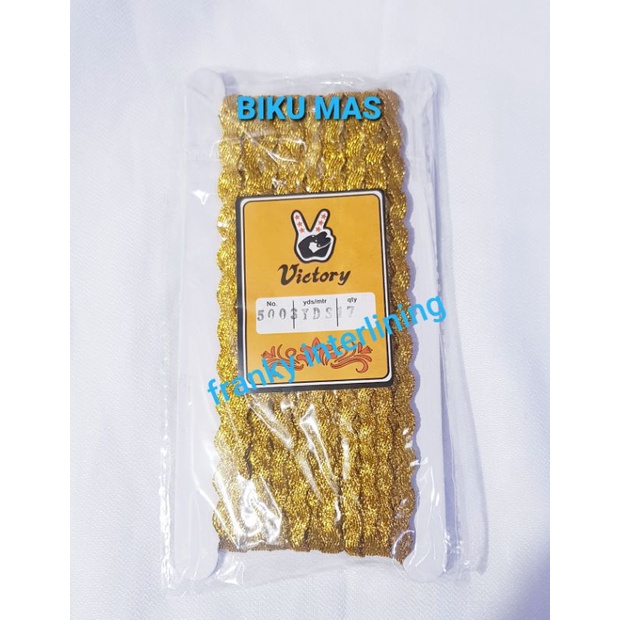 RENDA BIKU MAS PERAK 999 LEBAR 5mm ISI 20 YARD