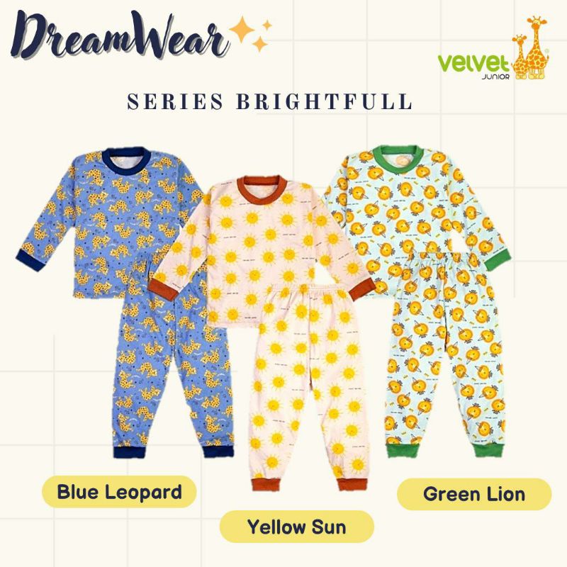 Piyama BigSize 2 - 10 th Dreamwear Velvet Junior Piyama baju tidur lengan panjang Velvet