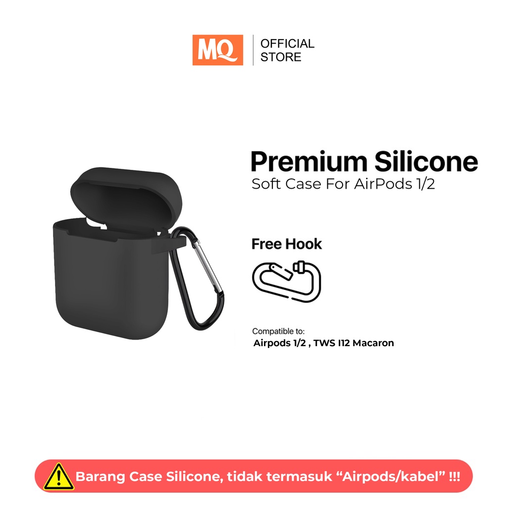 [ HANYA CASING ] MQ Silicone Case Untuk Airpods I12 with Hook Silica Gel Pouch Protection Case
